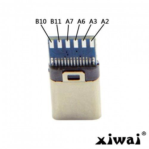 Xiwai 5set DIY 24pin Type C USB-C Male Plug Connector SMT type with 3.5mm SR and Housing Cover