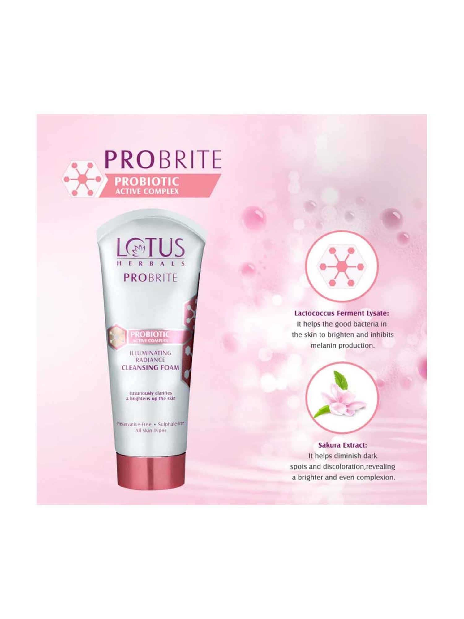 Lotus Herbals Illuminating Radiance Cleansing Foam - 100 gm