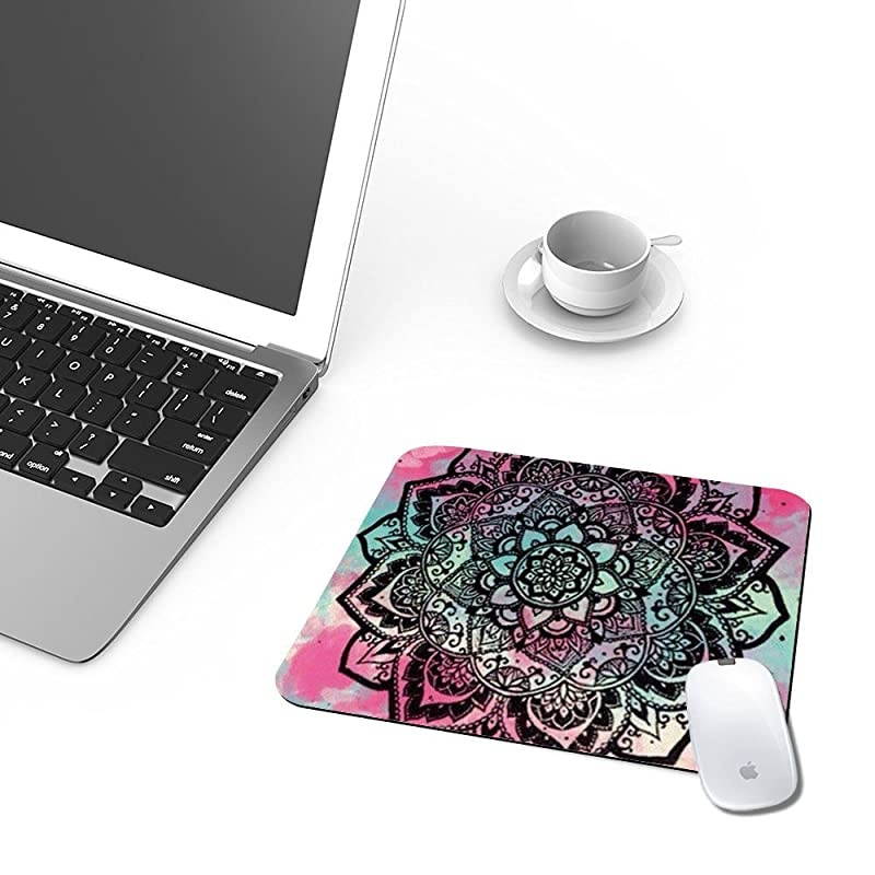 Rectangle Mouse Pad Printed Mandala Pattern NonSlip Rubber Comfortable Customized Computer Mouse Pad 945x787inch