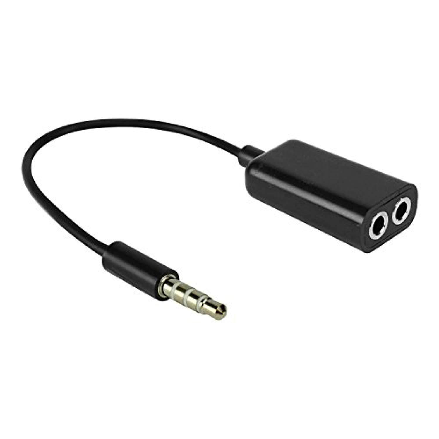 Speaker and Headphone Splitter _ Dual 3.5mm Female Input to 3.5mm Male Input Audio Splitter Adapter   by Cellet _ Black