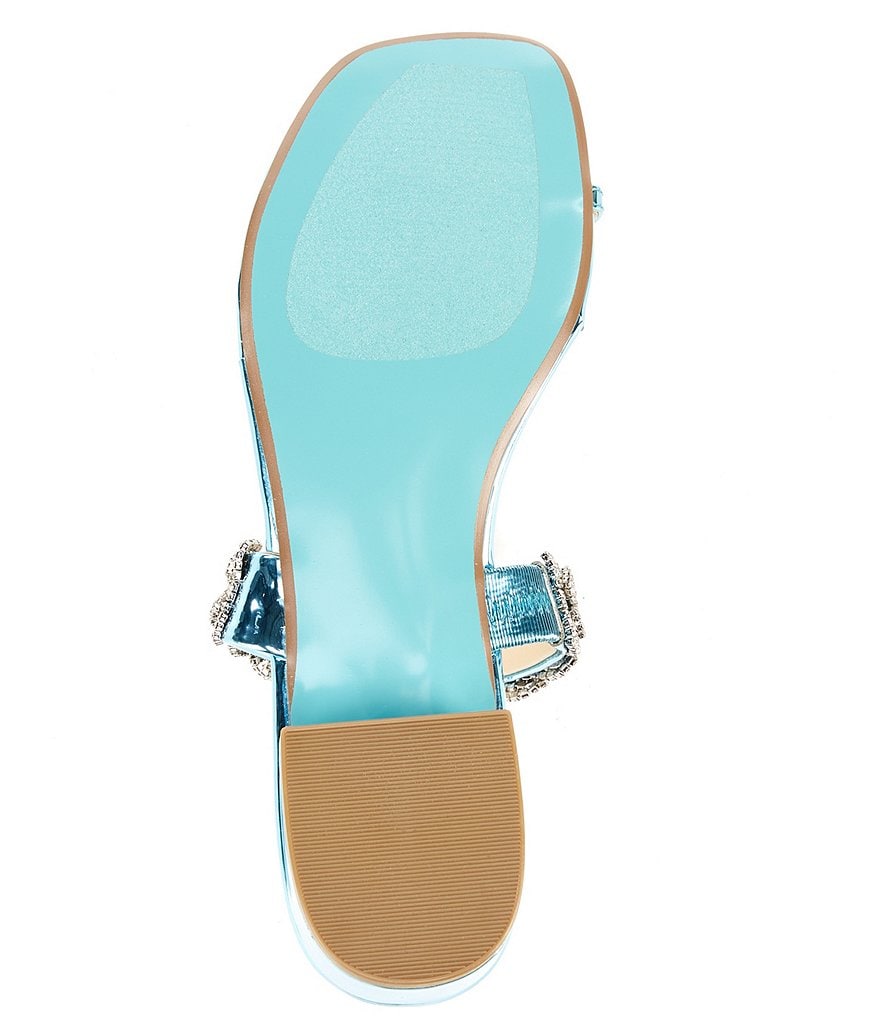 Blue by Betsey Johnson Indie Rhinestone Embellished Toe-Loop Detail Dress Sandals
