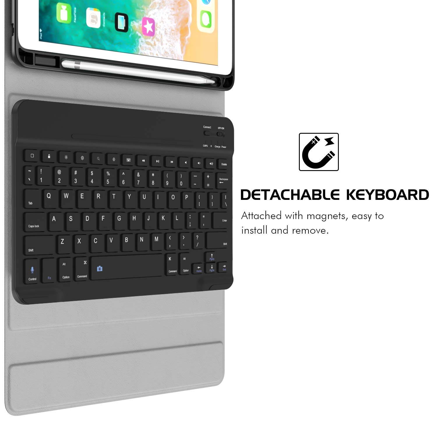MoKo Keyboard Case Fit Apple New iPad Air (3rd Generation) 10.5" 2019/iPad Pro 10.5 2017 with Apple Pencil Holder - Wireless Keyboard Cover Case for iPad Air 2019/iPad Pro 10.5 2017 - Lucky Tree