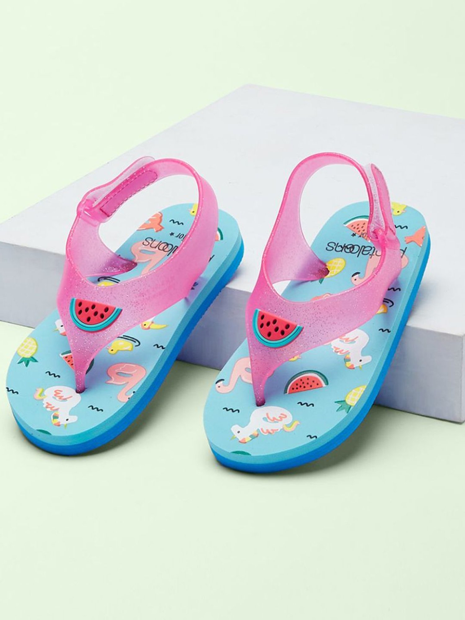 Pantaloons Junior Pink & Blue Flip Flops