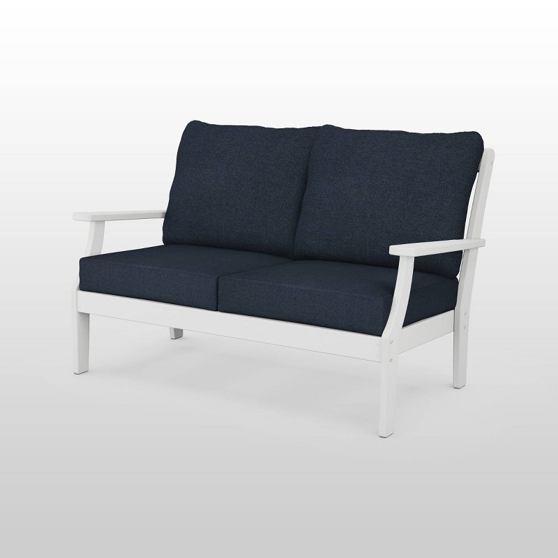 Braxton Deep Seating Patio Settee White - POLYWOOD