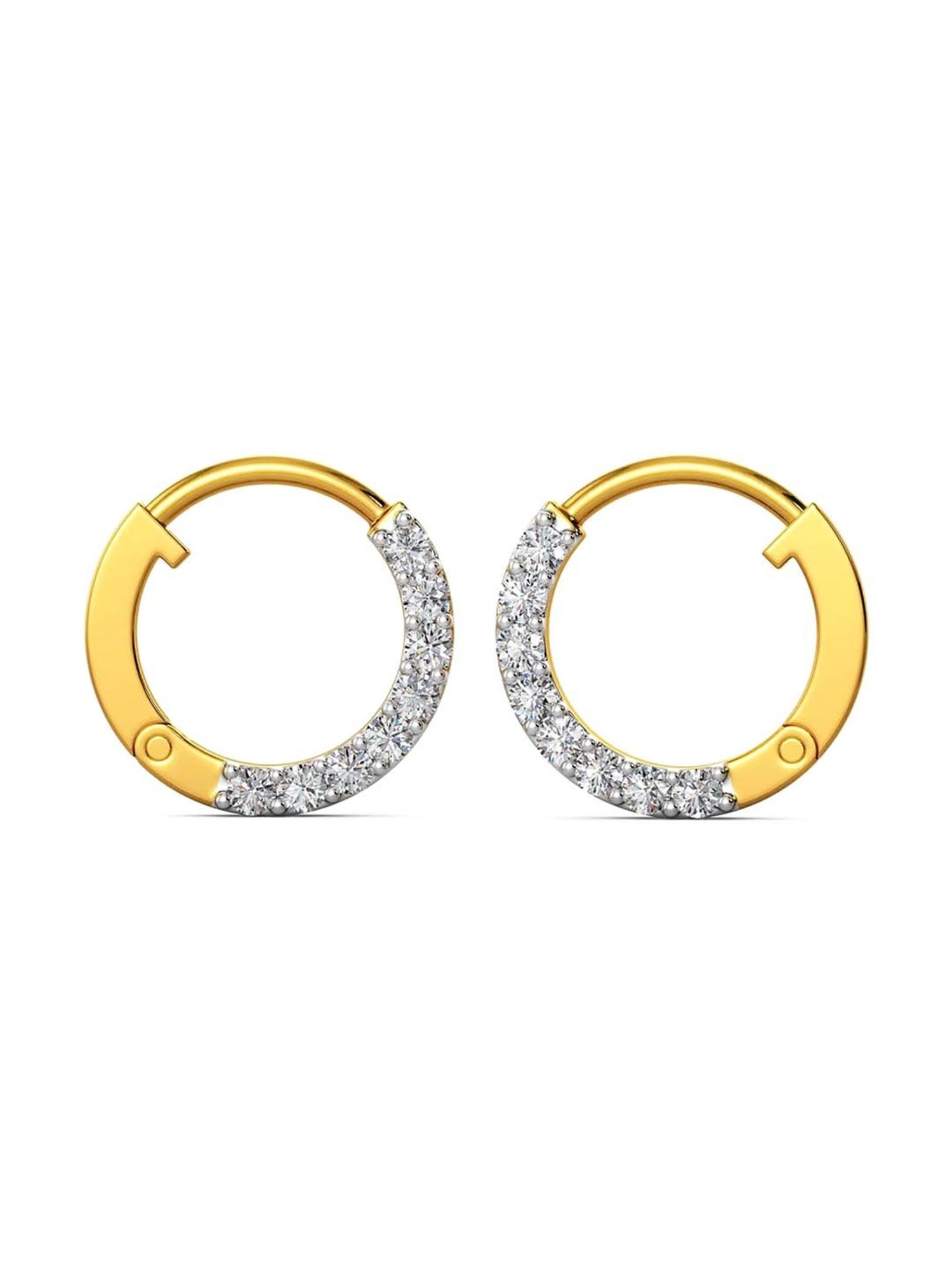 Joyalukkas 18k Yellow Gold & Diamond Hoop Earrings for Girls