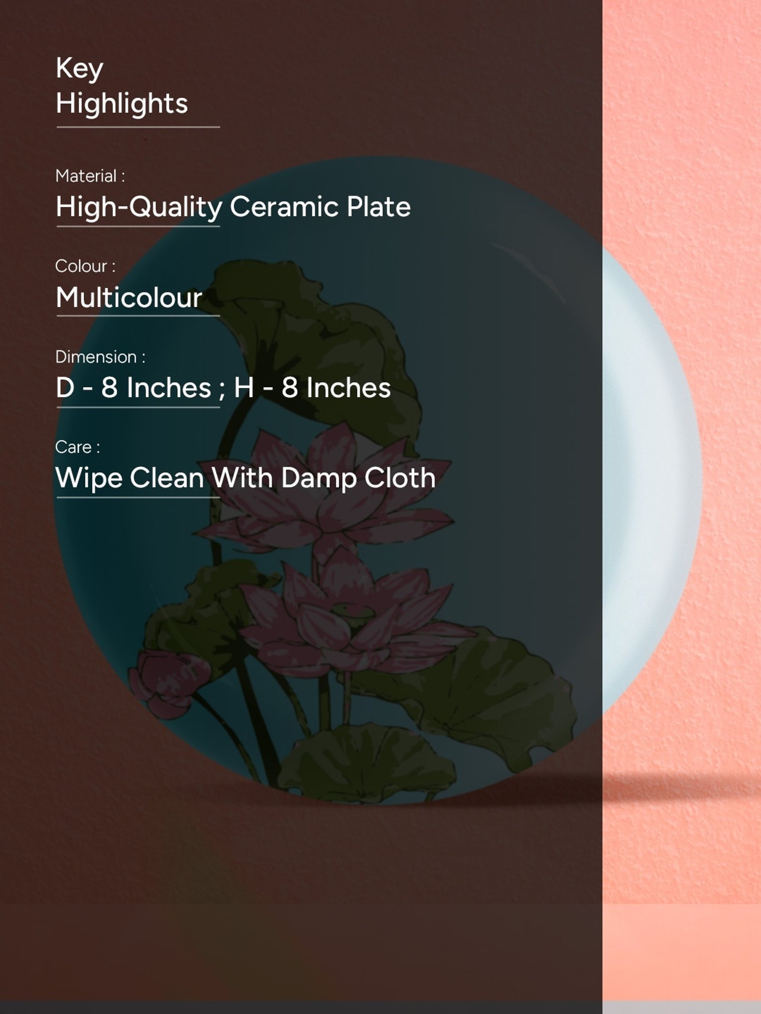 Nestroots Pichwai Print Multicolor Porcelain Wall Plate