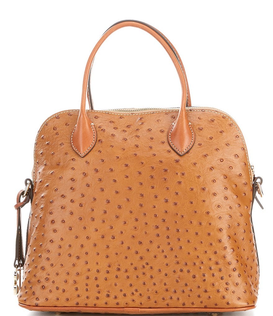 Dooney & Bourke Ostrich Collection Large Domed Satchel Bag