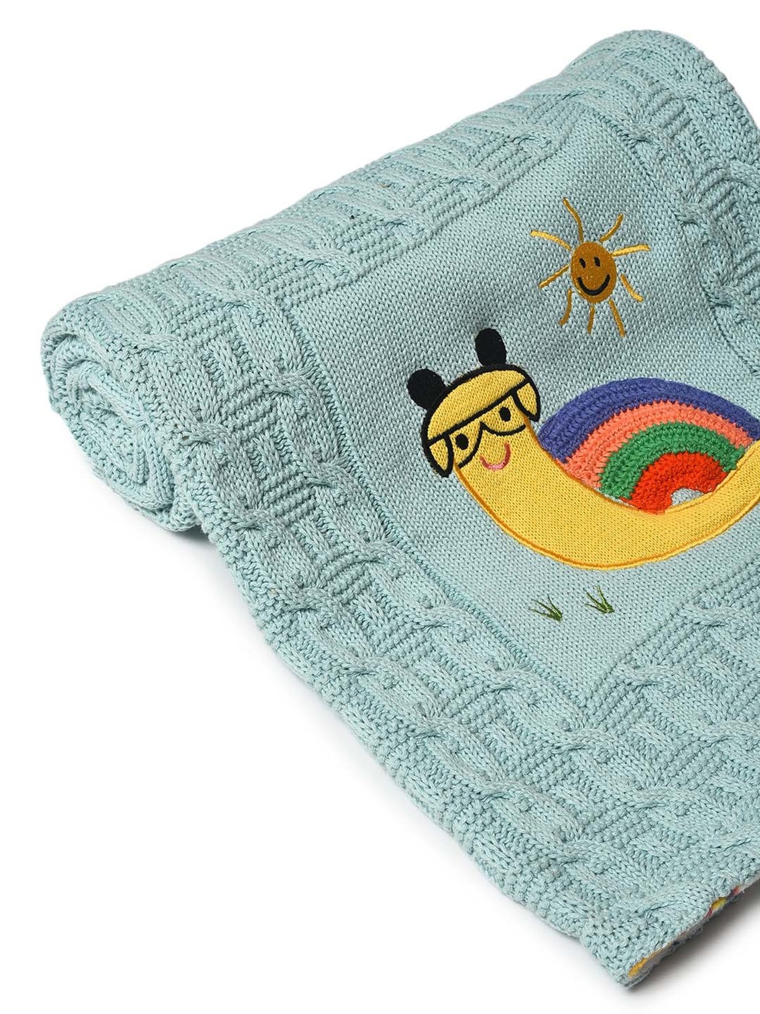 MiArcus Blue Cotton Blend 10 TC Printed Baby Blanket