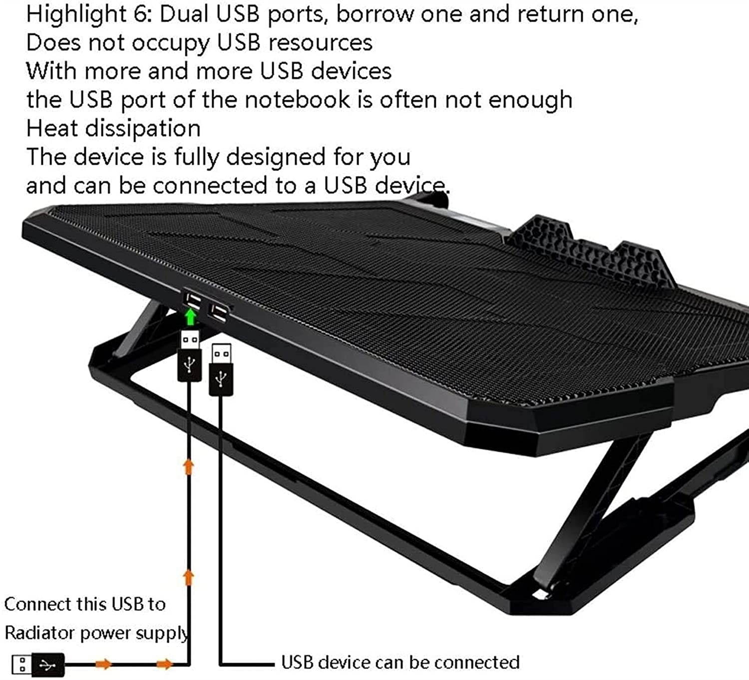 Computer Cooler USB Cooling Fan Laptop Notebook Cinema Cooler USB External Heat Sink Computer Bracket High Speed Mute Cool Pad (Color : NO.3)