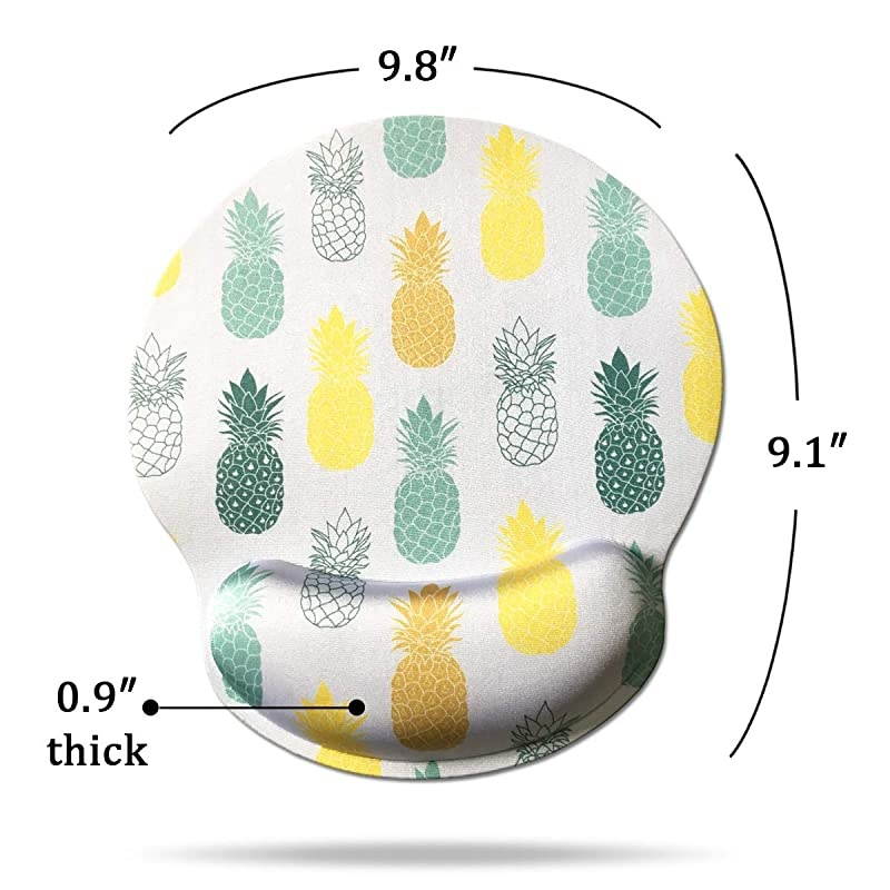 Ergonomic Mouse Pad with Wrist Support Cute Wrist Pad with NonSlip Rubber Base for Computer Laptop Home Office Gaming Working Easy Typing amp Pain Relief Pineapple