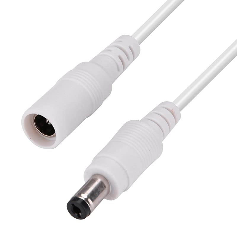 Power Extension Cable 10M 33Ft 21mm x 55mm Compatible with 12V DC Adapter Cord for CCTV Security Camera System NVR DVR and Standalone IP CameraWhite
