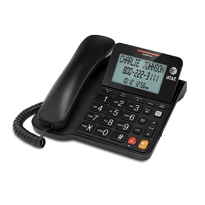 CL2940 Corded Phone with Speakerphone, Extra-Large Tilt Display/Buttons, Caller ID/Call Waiting and Audio Assist, Black