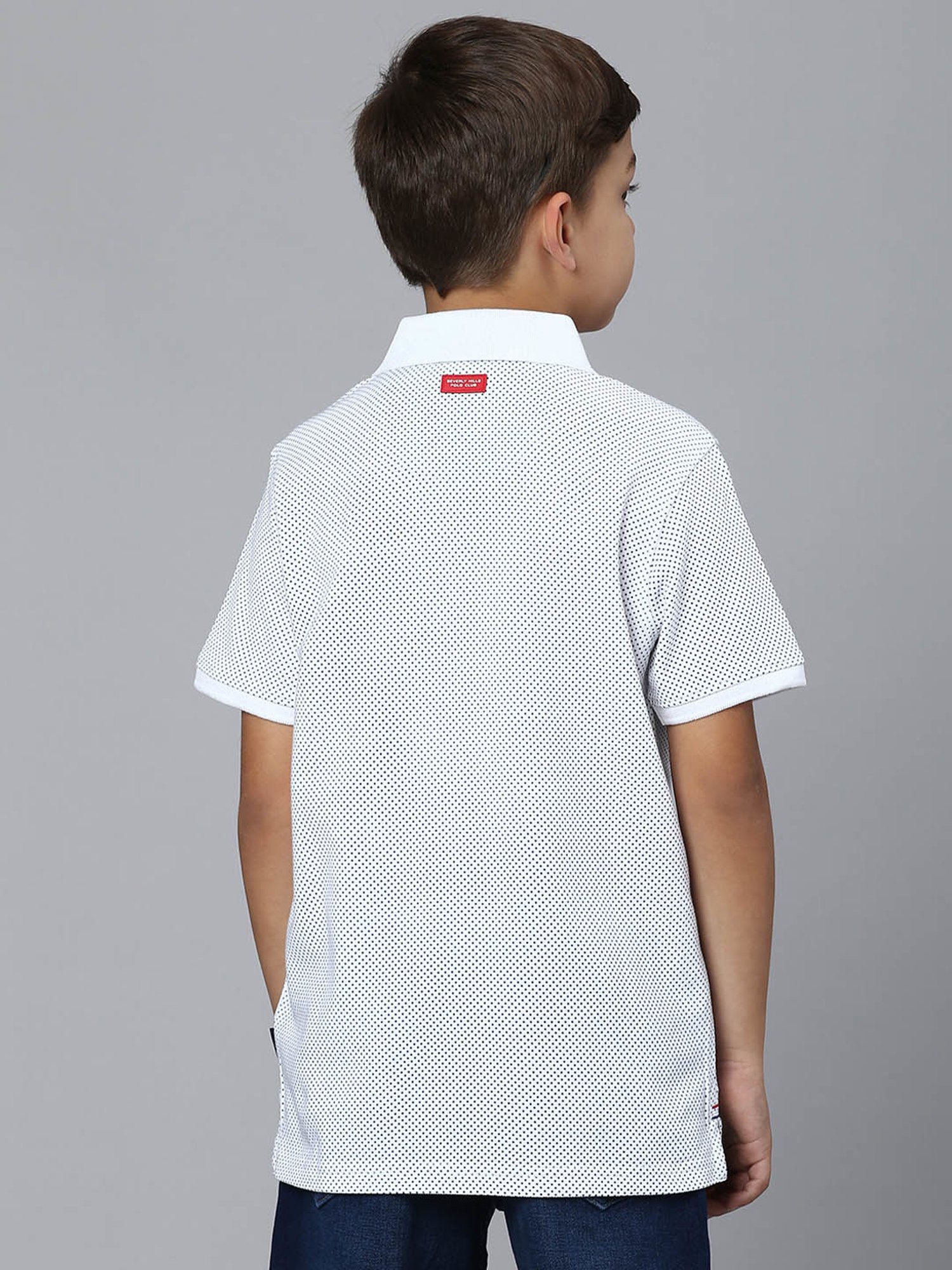 Beverly Hills Polo Club Kids White Printed Polo T-Shirt