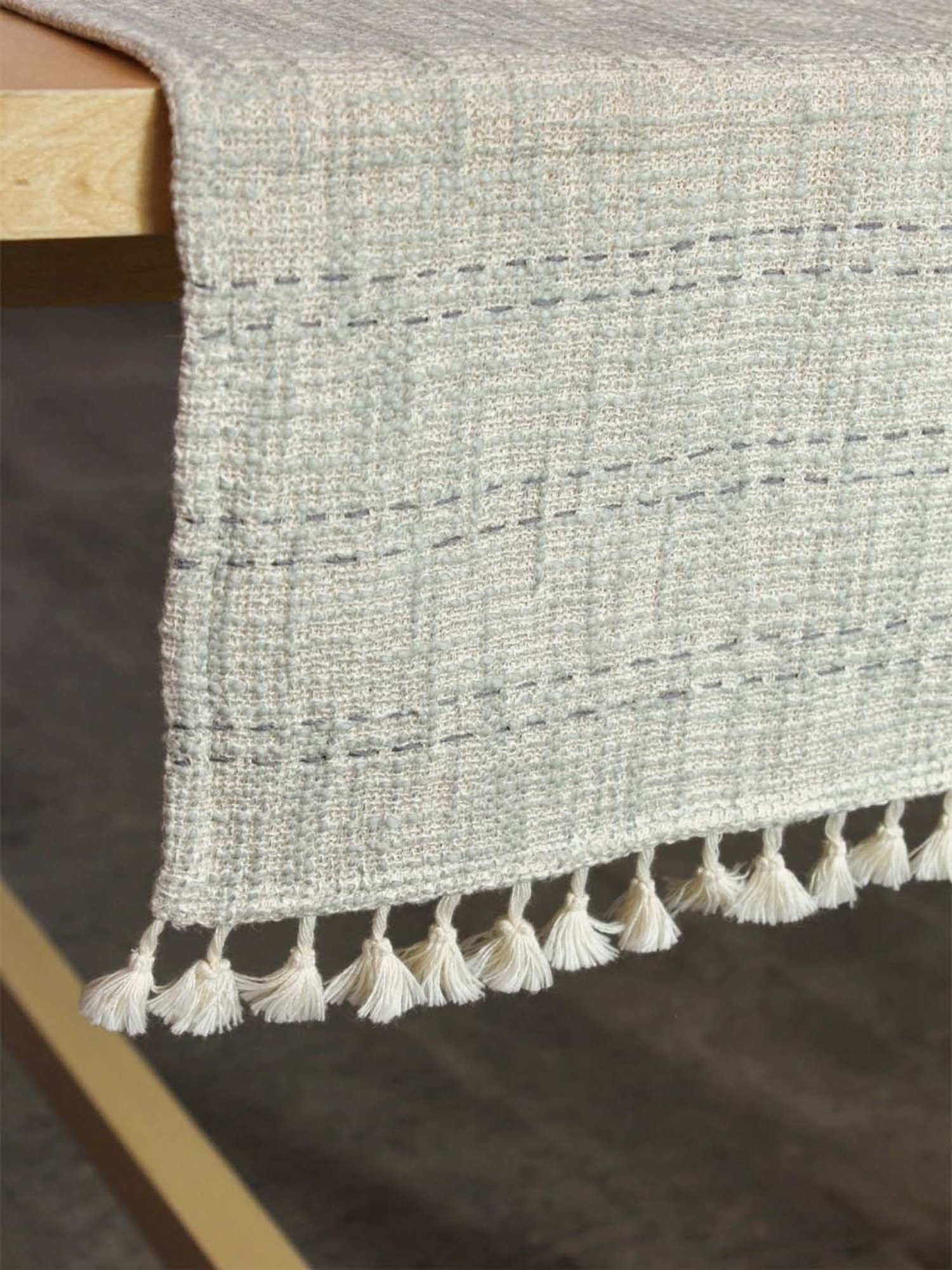 House This Arabian Sea Grey Cotton Runner