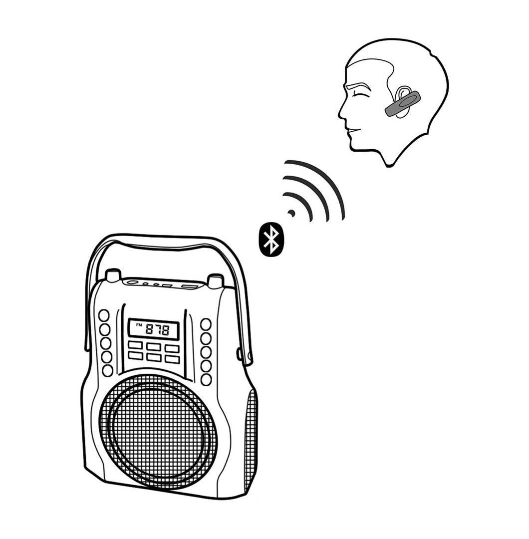 KORAMZI KS-200SI Karaoke Portable Rechargeable Boombox with Bluetooth, FM Radio, AUX In (Silver)