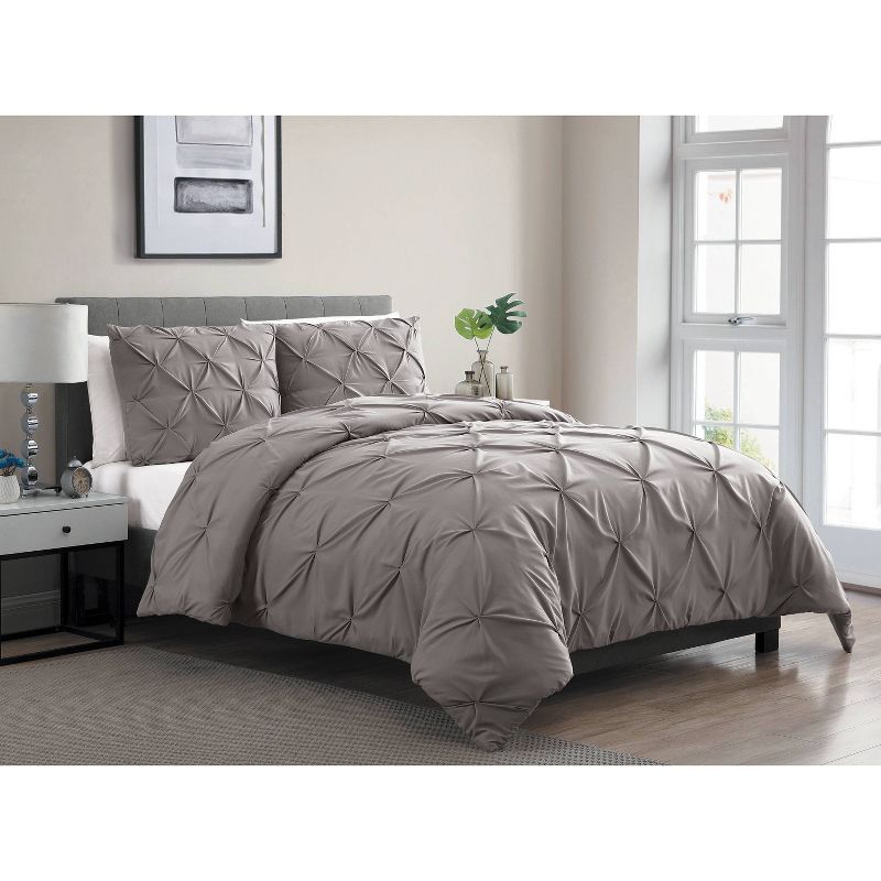 Queen Carmen Duvet Cover Set Gray - VCNY Home