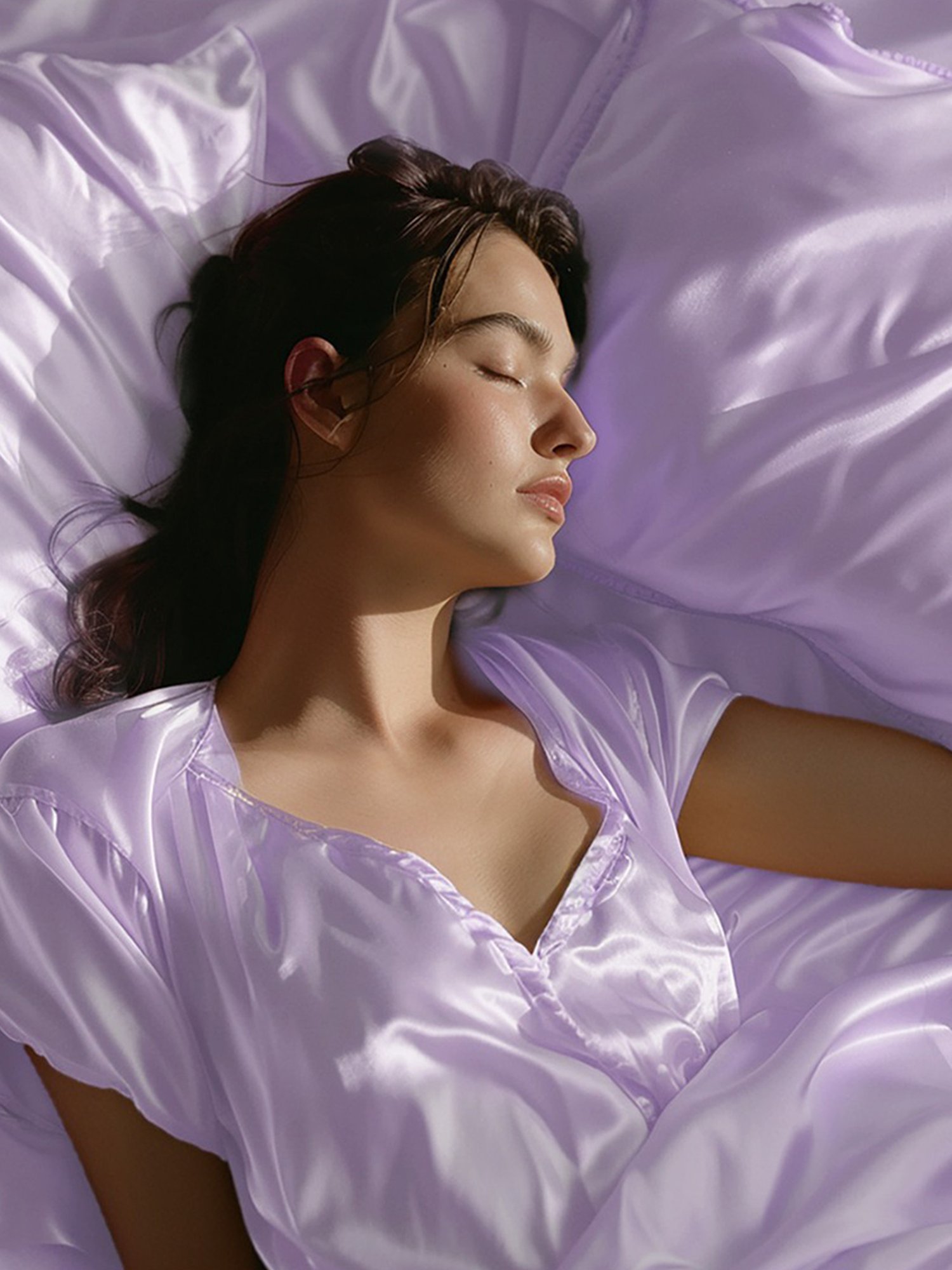 Stoa Paris Lilac Polyester 300 TC Date Night Single Bedsheet With Pillow Cover