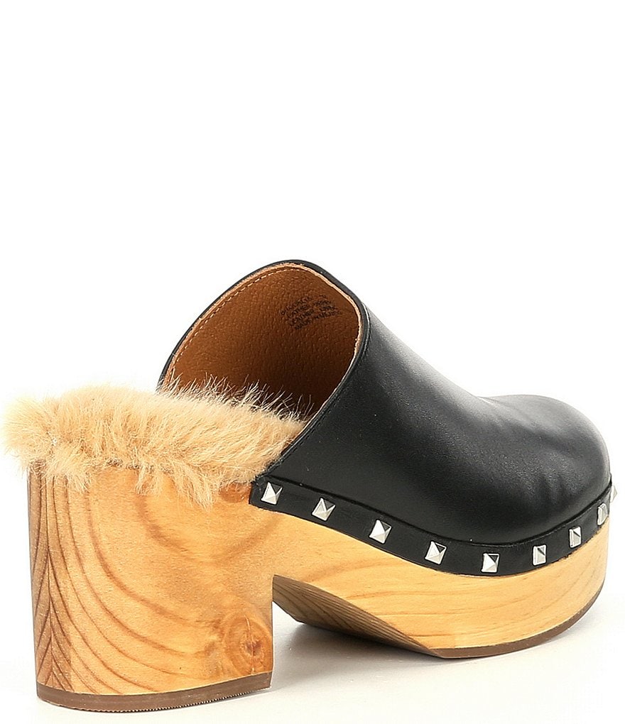 Steve Madden Brooklyn Leather Studded Platform Clogs