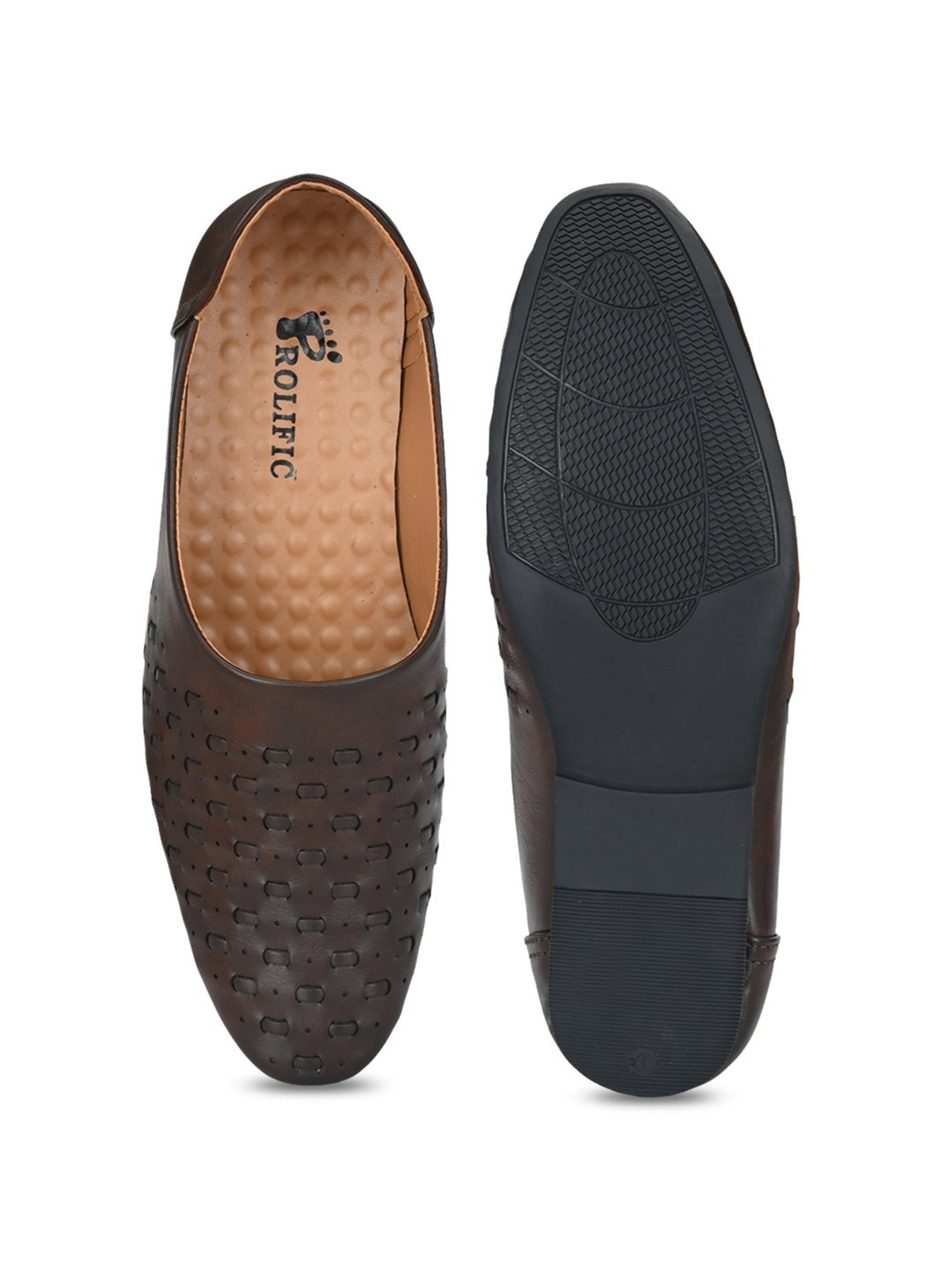 Prolific Brown Ethnic Slip-Ons