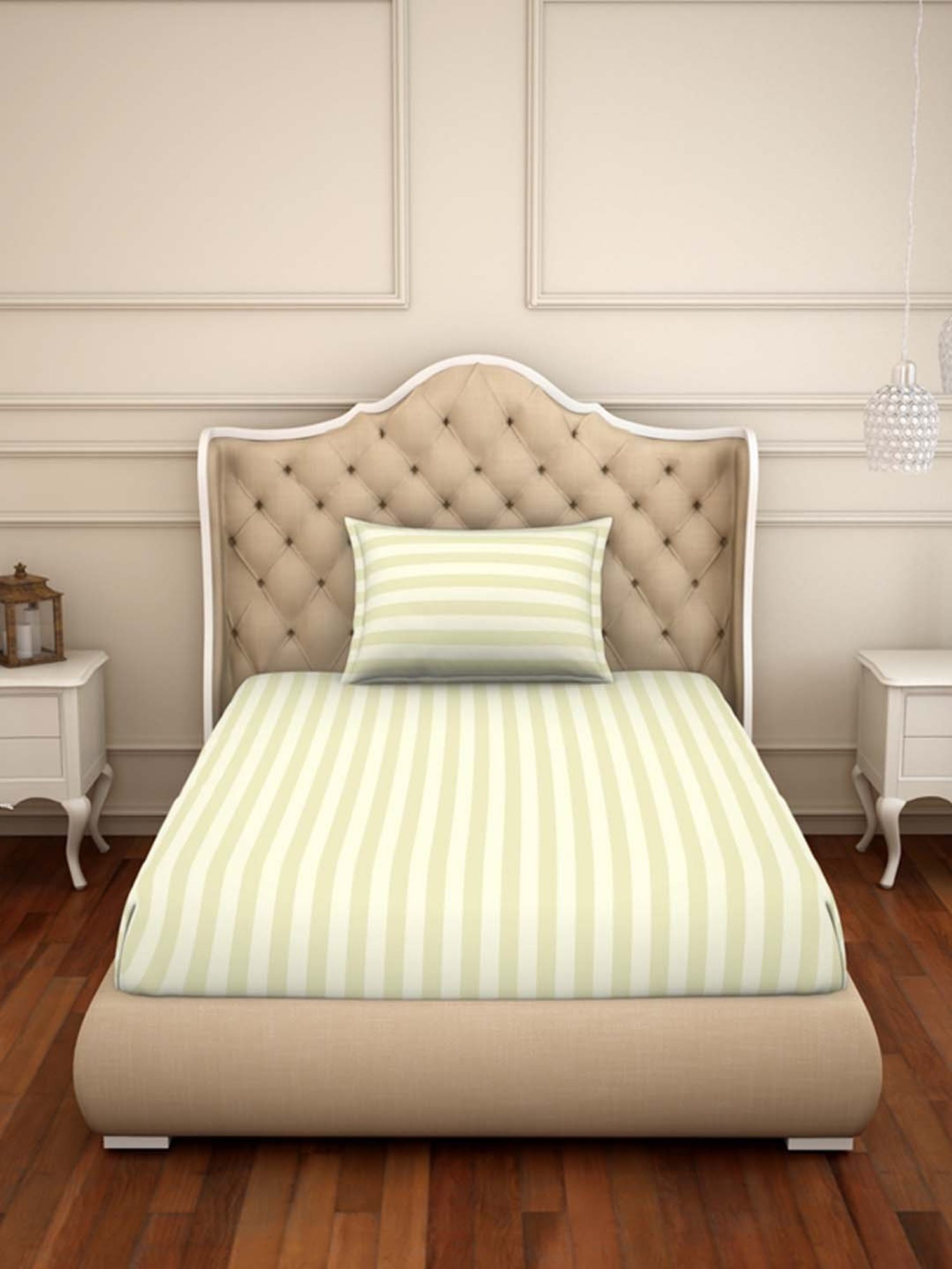 Spaces Sky Rise Ivory Cotton 210 TC Bed Sheet Set