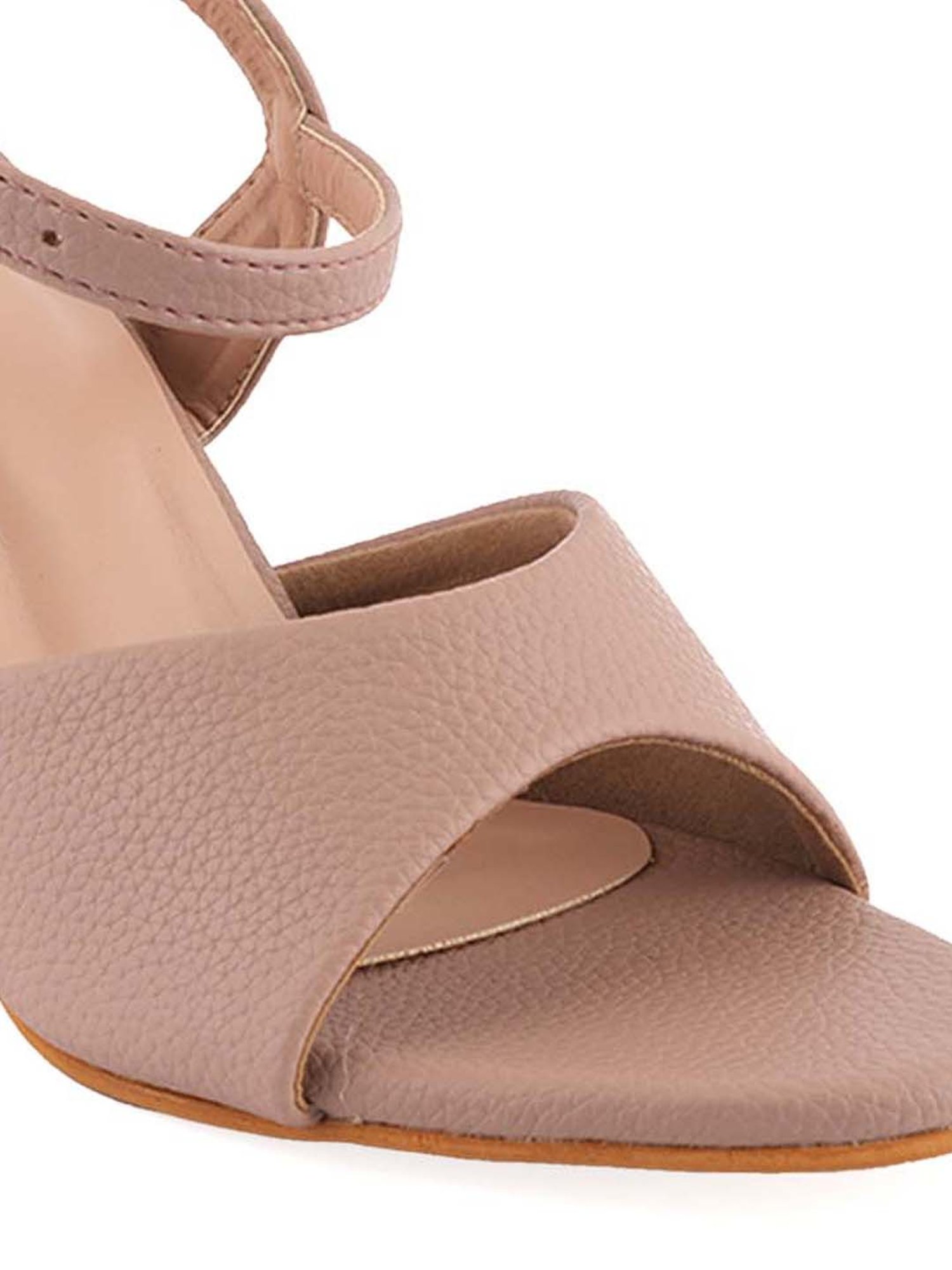 Scentra Women's Nude Ankle Strap Sandals