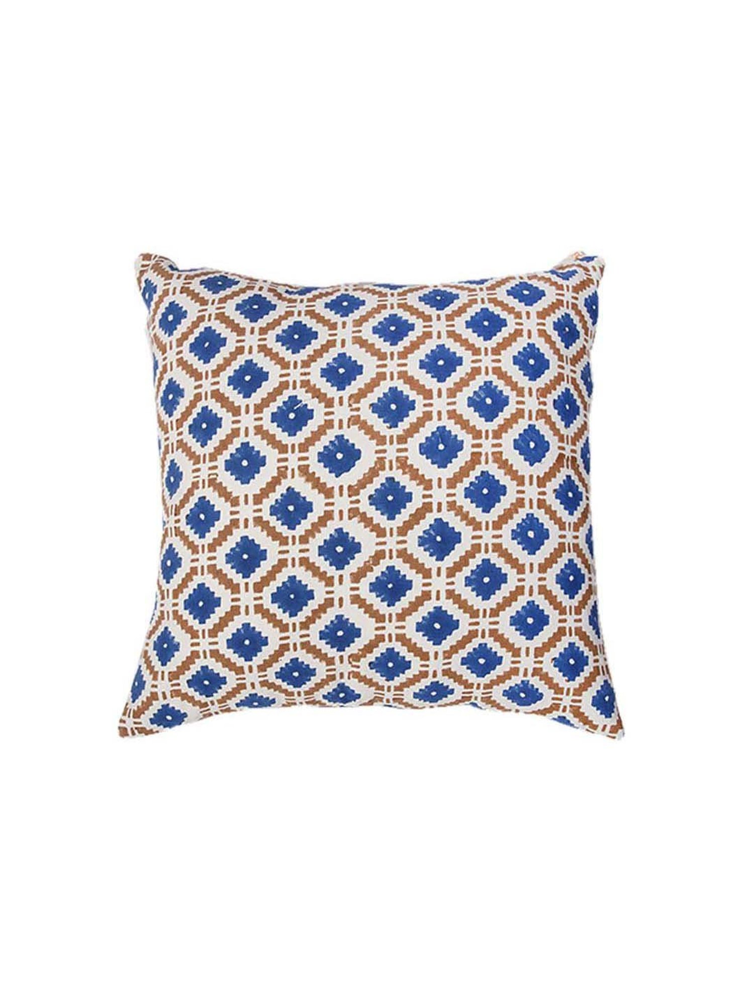 Fanusta Blue & Brown Cushion Covers (46 x 46 cm) - Set of 5
