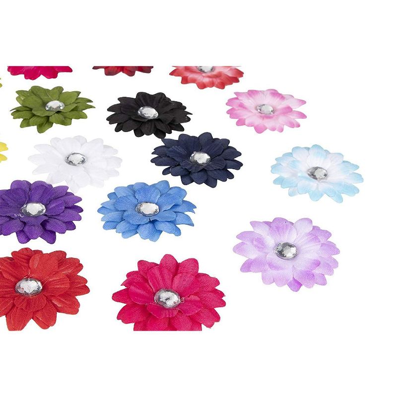 Juvale 100 Pack Artificial Daisies, Fake Flower Heads for Craft Decoration (2 in, 20 Colors)