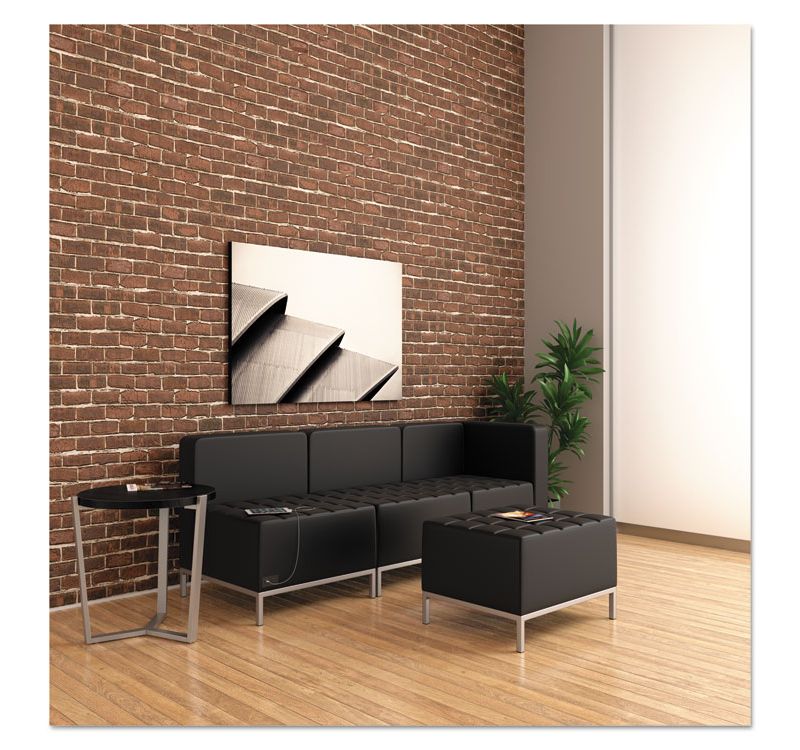 Alera QUB Series Powered Armless L Sectional, 26 3/8 x 26 3/8 x 30 1/2, Black QB8116P
