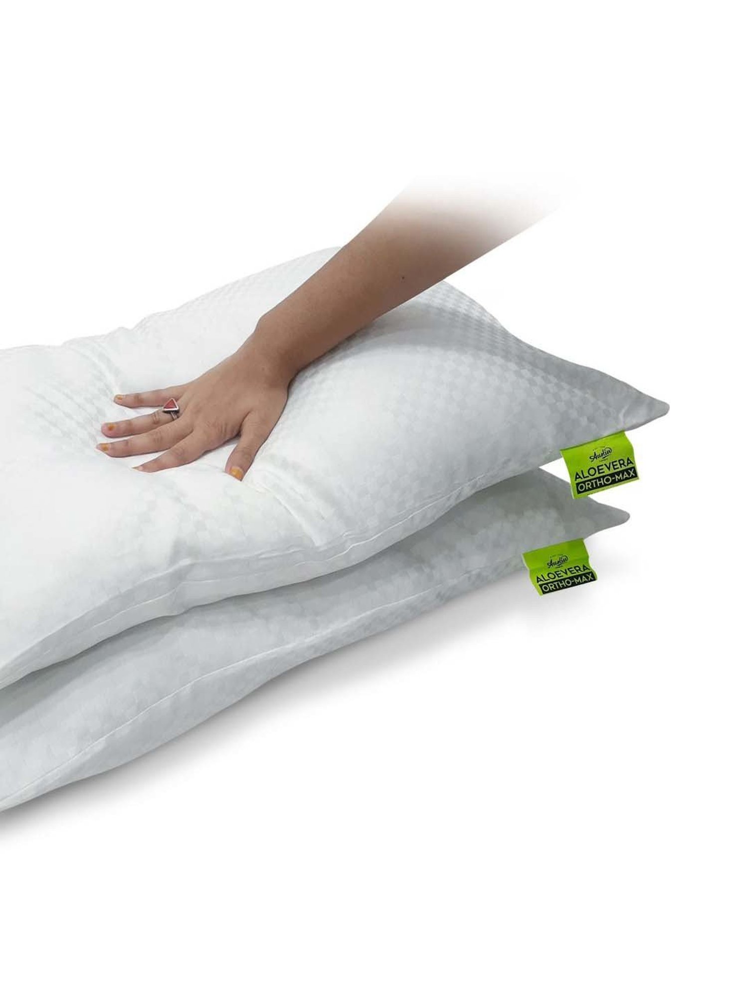 The White Willow Black Orthopaedic Mid Backrest Memory Foam Pillow - Set of 1