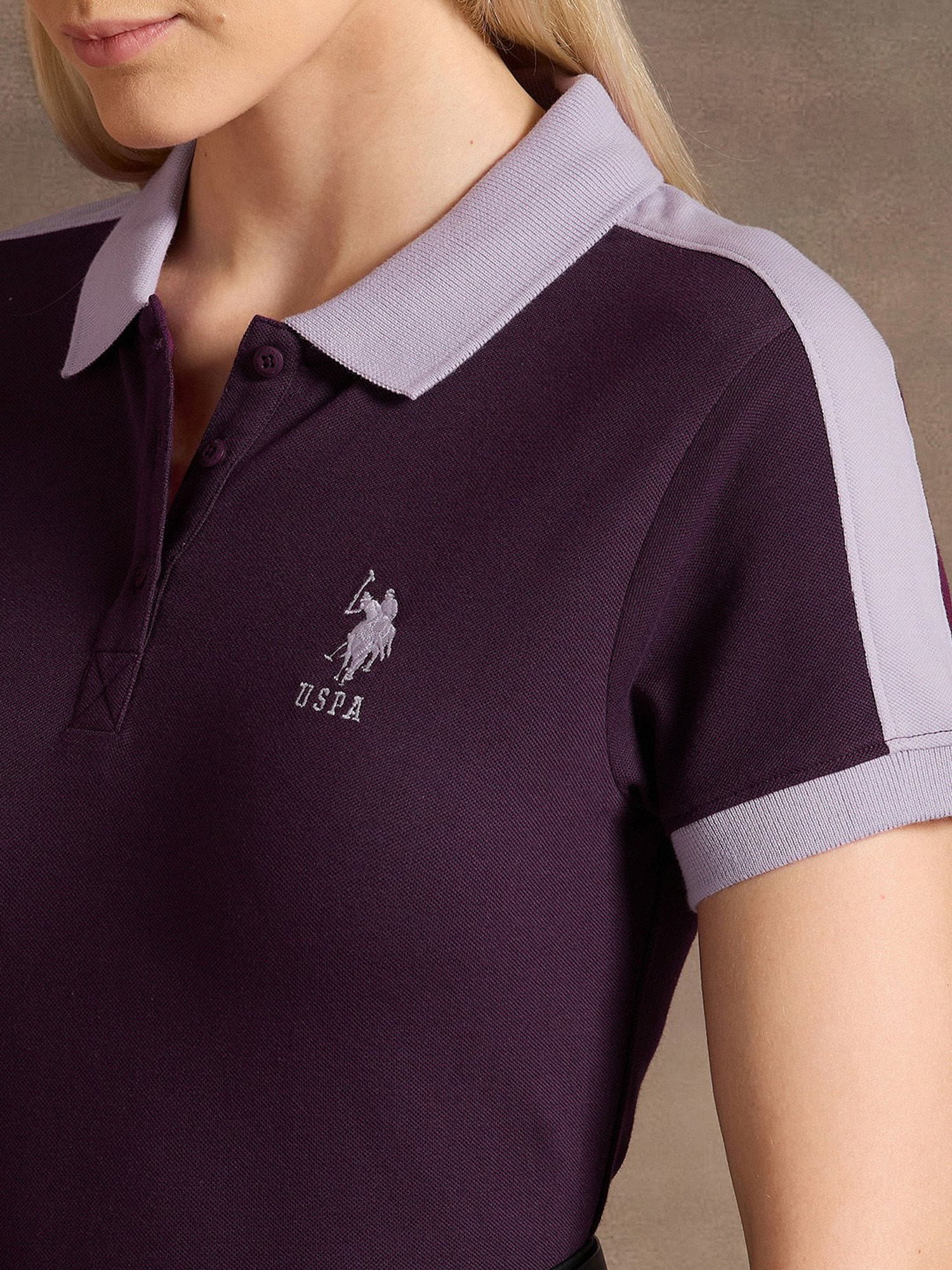 U.S. Polo Assn. Purple Logo Print Polo T-Shirt