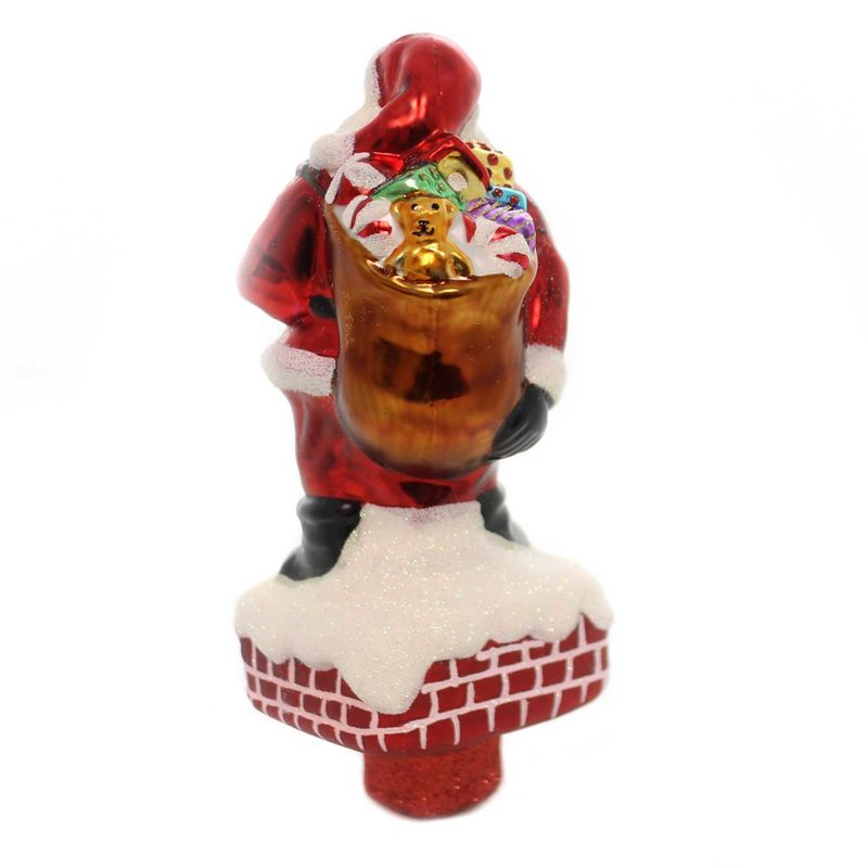 Tree Topper Finial 8.0" Santa Tree Topper. Chimney Presents Delivery  -  Tree Toppers