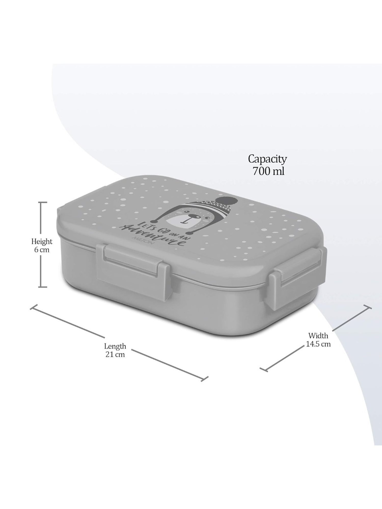 Milton New Flatmate Blue Plastic & Steel Tiffin Box (700 ml)