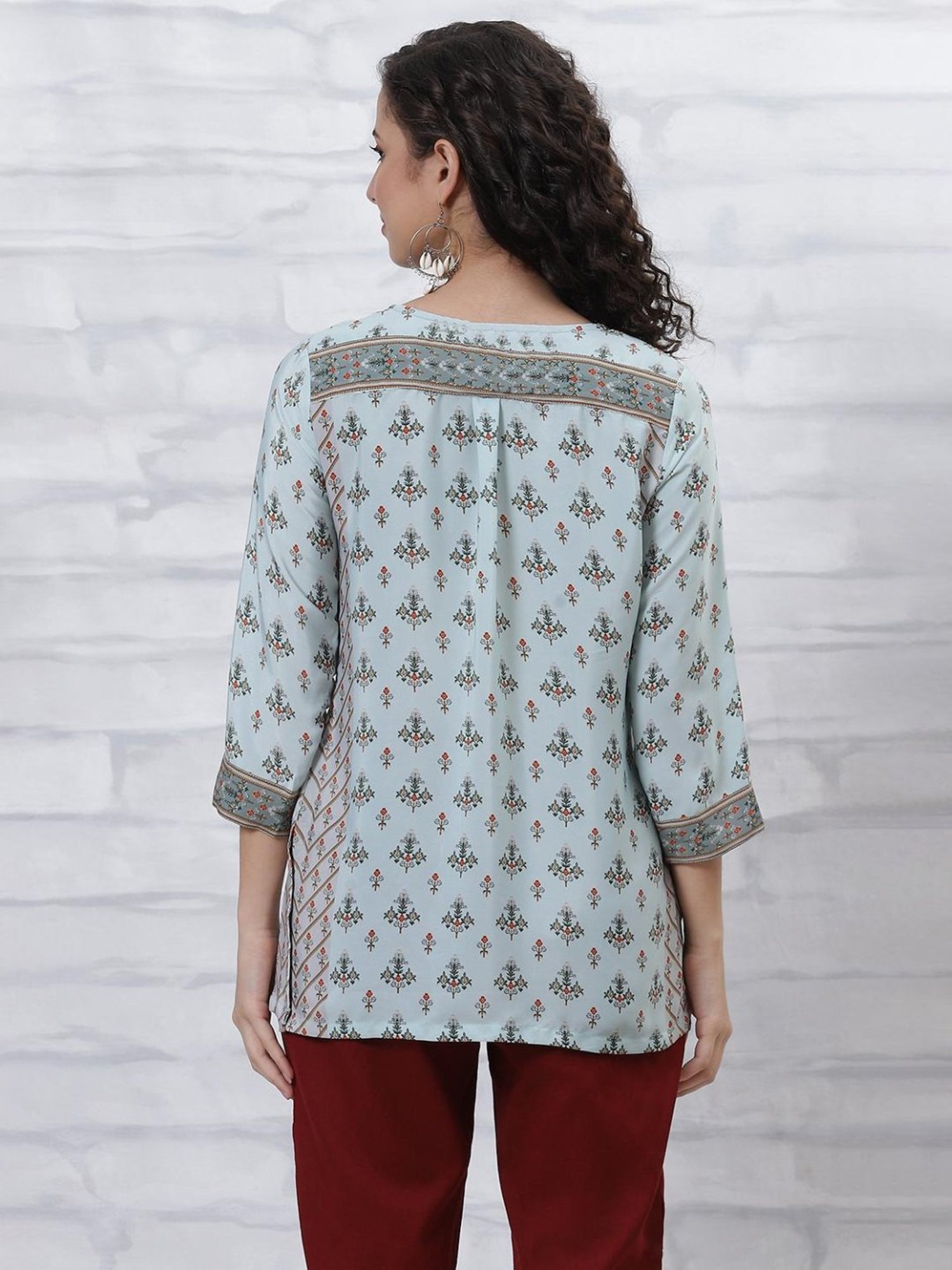 Rangriti Blue Printed Tunic