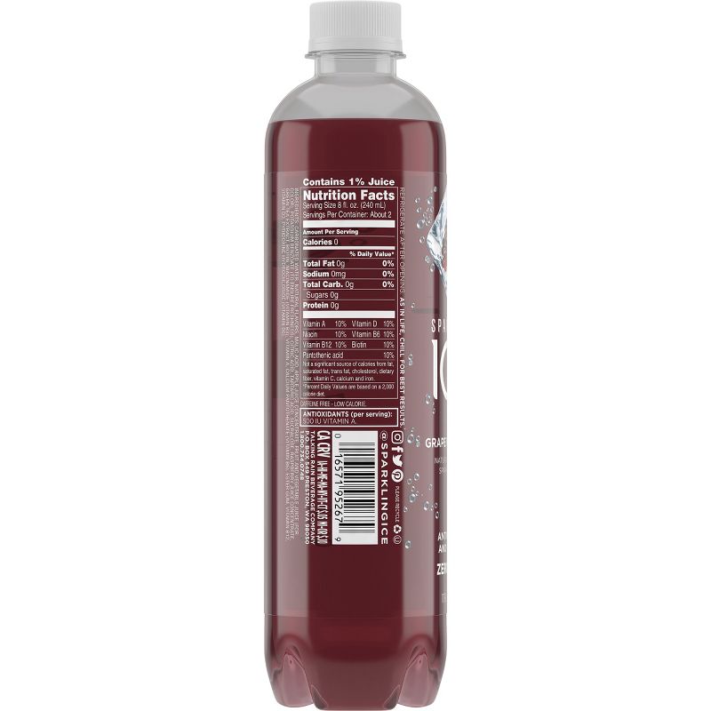 Sparkling Ice Grape Raspberry - 17 fl oz Bottle