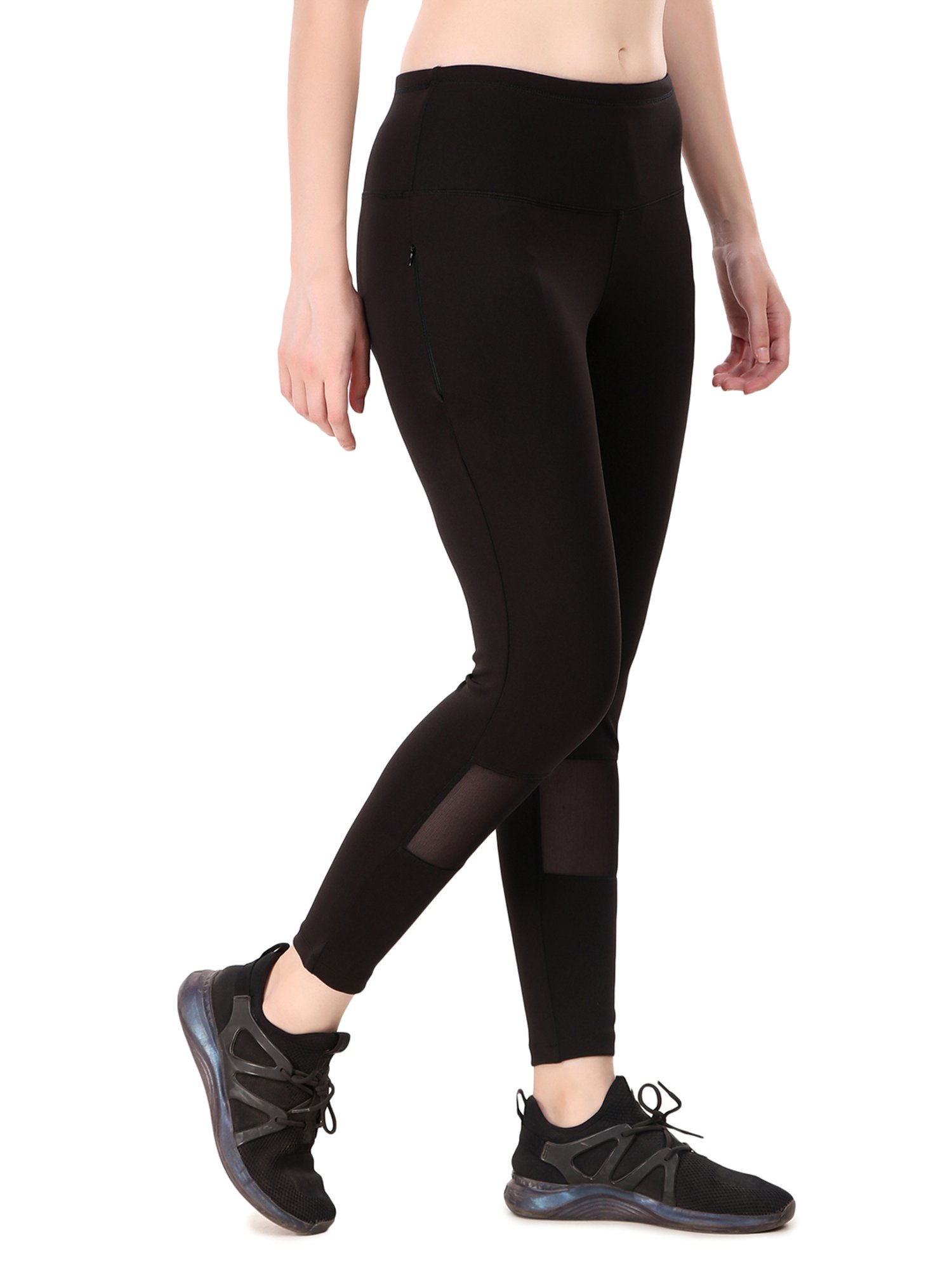 Vector X Black Slim Fit High Rise Tights