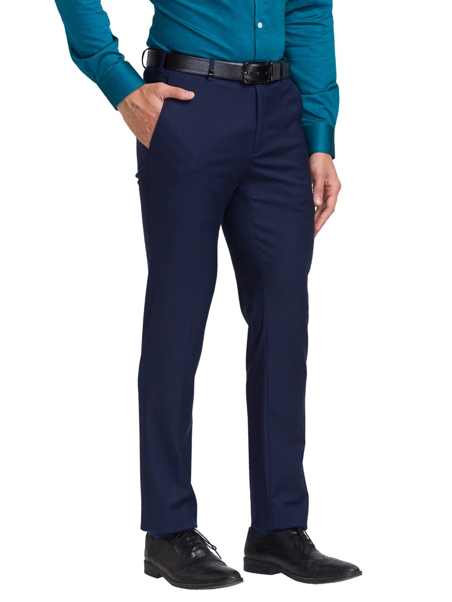 Park Avenue Blue Classic Fit Trousers