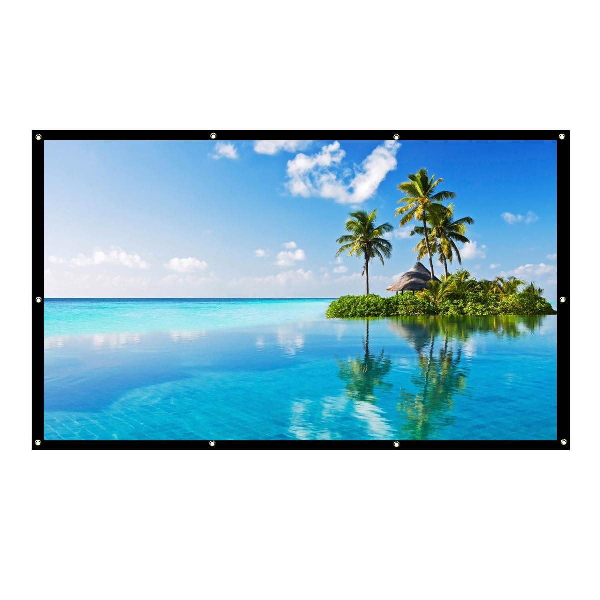 60-Inch External Projection Screen for 16: 9 Outdoor PVC Projector Screen 4: 3 Portable Projection Screen Suitable For Hdtv / Sports / Movies / Presentations 4:3