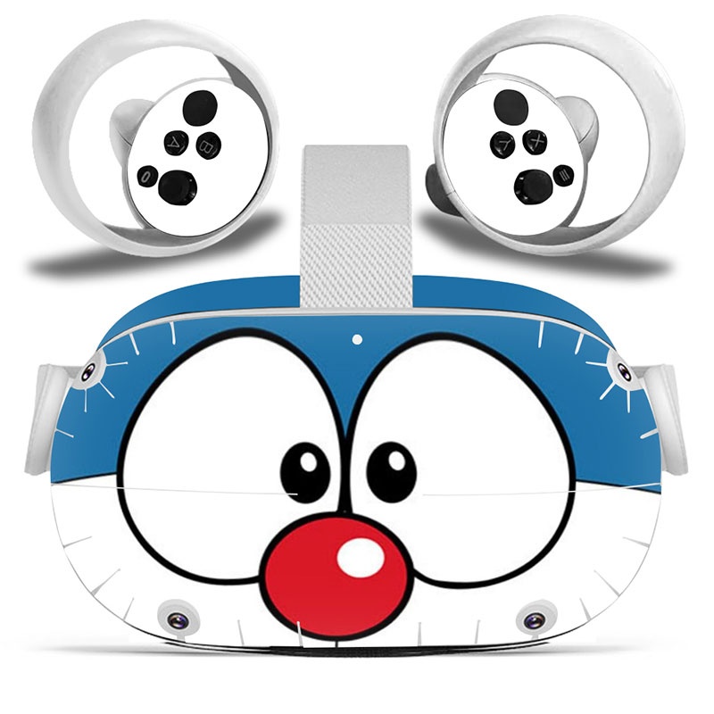 Amify Vinyl Skin Sticker for Oculus Quest 2 VR Headset Controller PVC Decals Cute Cartoon Wrap Cover for Oculus Quest 2 Accessories