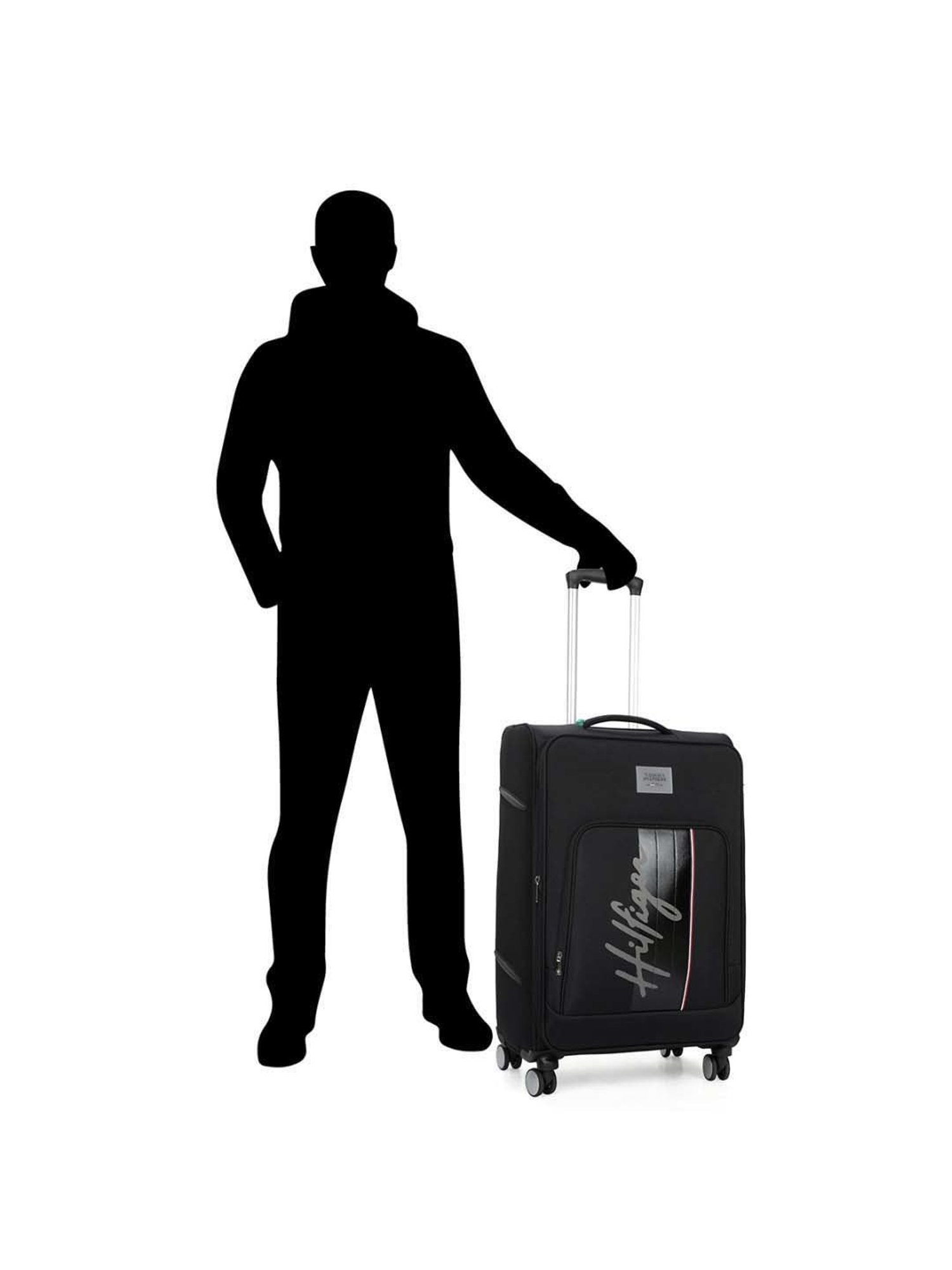 Tommy Hilfiger Richmond Black Printed Medium Soft Trolley Bag - 42 cm