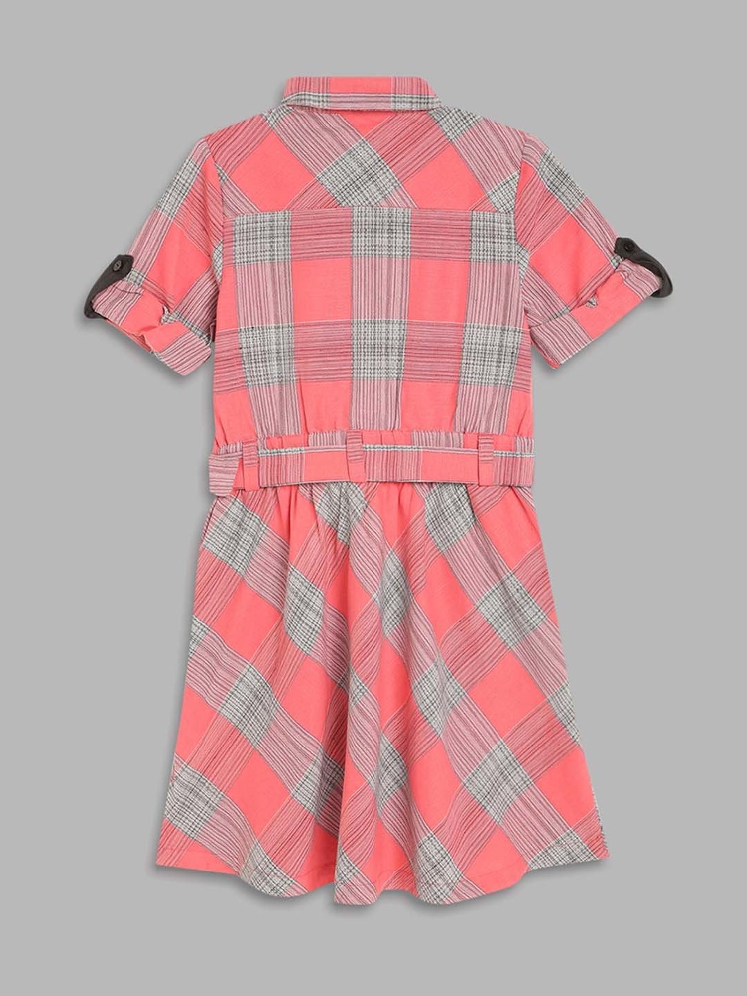 Elle Kids Kids Pink & Blue Cotton Chequered Dress