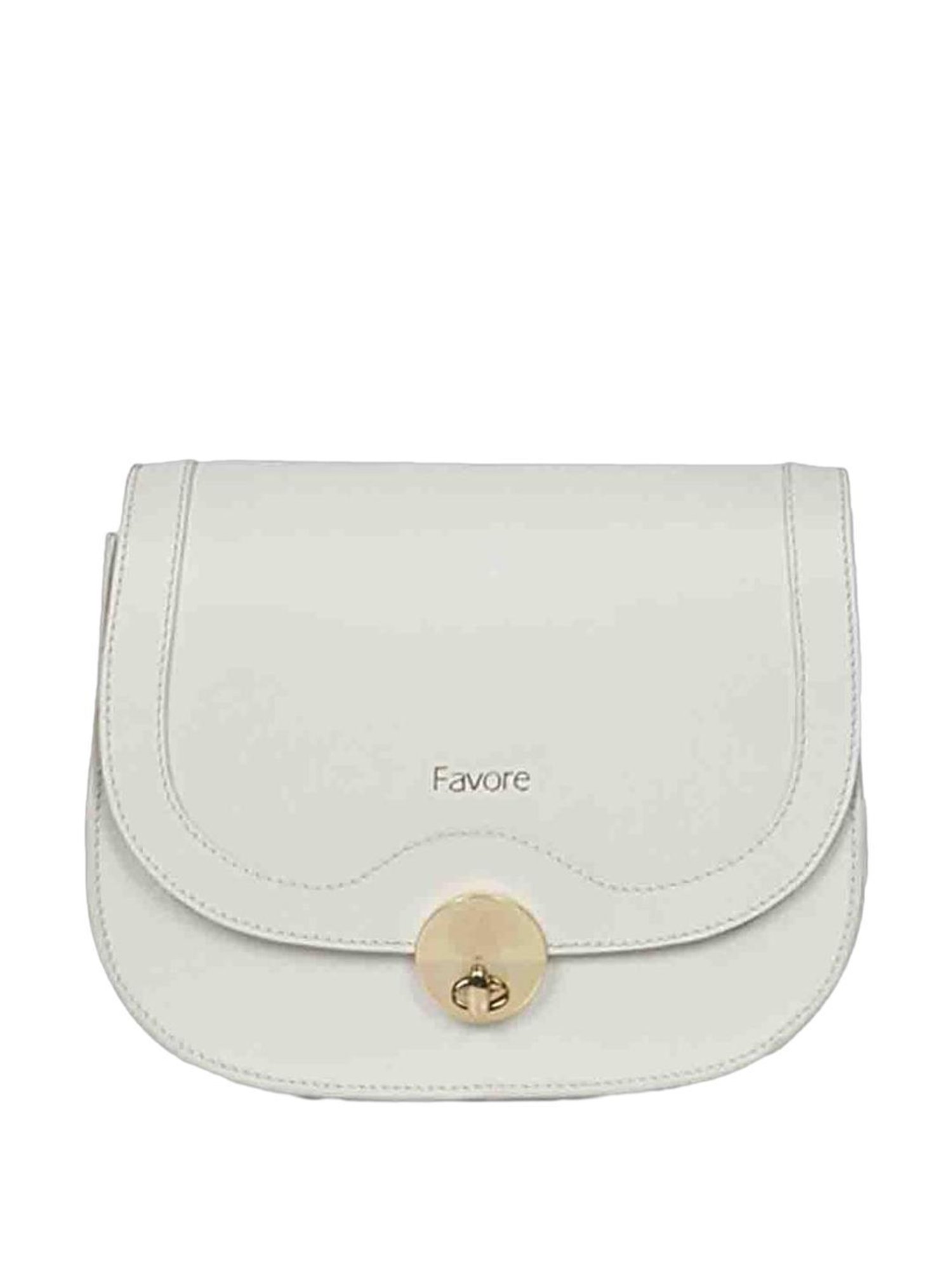 Favore Off White Solid Small Sling Handbag