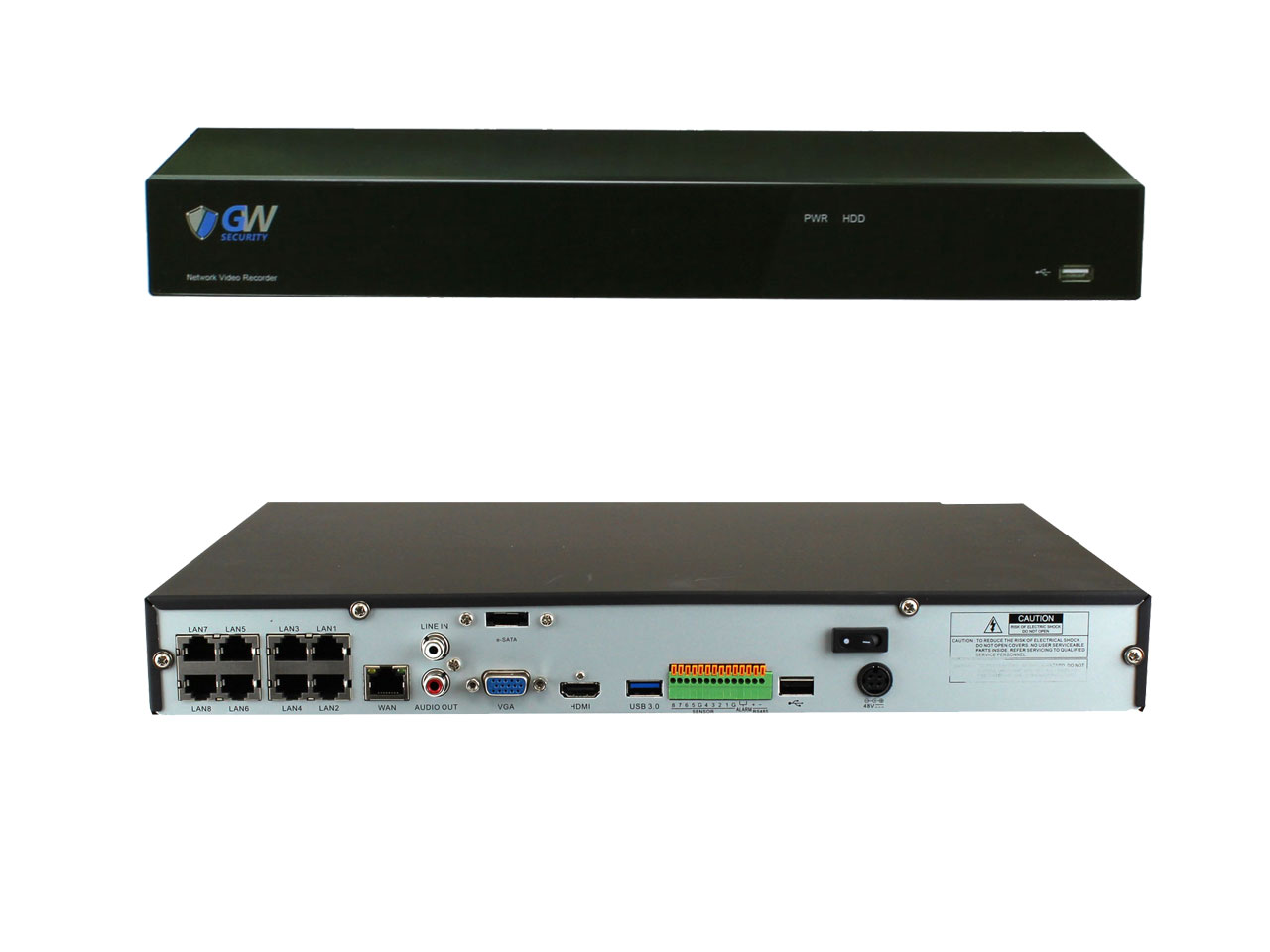 GW 4K UltraHD 8MP PoE IP Security Camera System, 8-channel H.265 NVR UHD 4K Output, 8 x 4K 8 Megapixel WDR Weather Proof PoE Dome IP Cameras, Smart Video Search Customizable Motion Detection, 2TB HDD