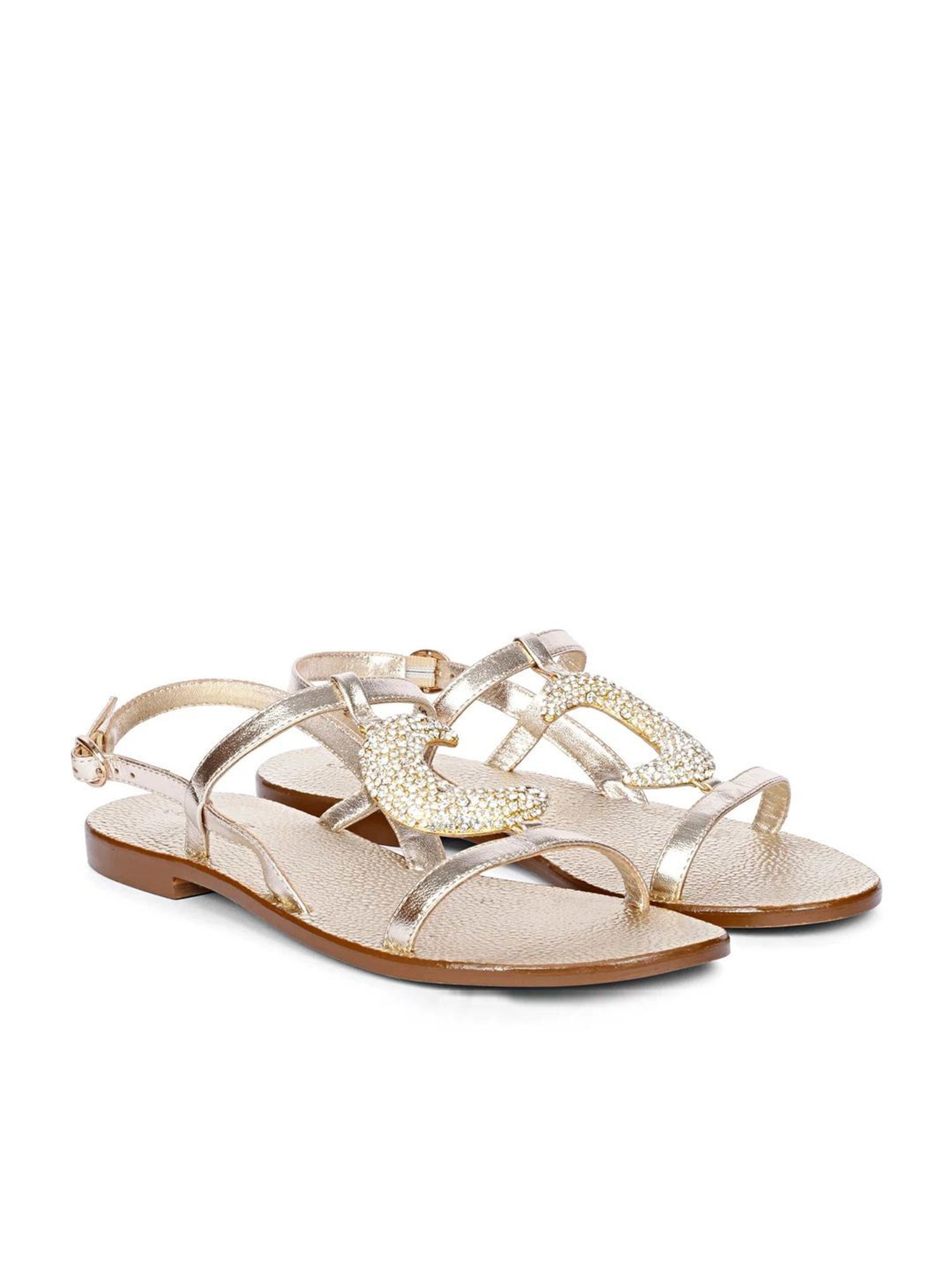 Saint G Women's Daisy Gold Back Strap Sandals
