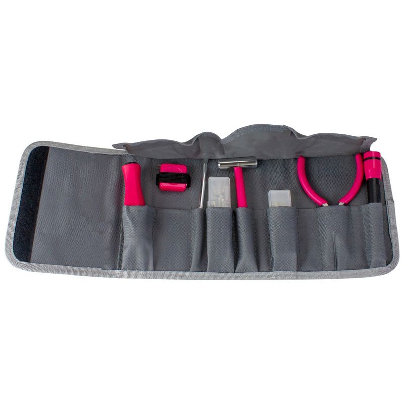 Northlight 50-Piece Gray and Pink Ladies Tool Belt Kit