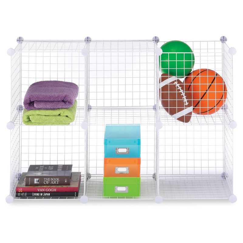 Whitmor 6-Cube Wire Storage Shelves White