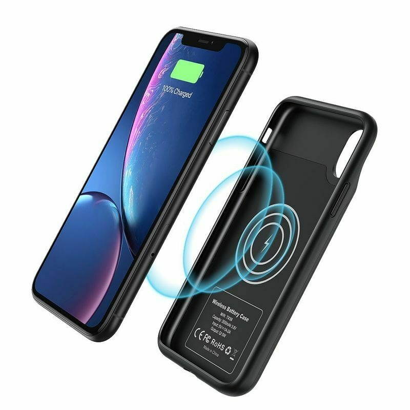 Rubber Coated 4500mAh Battery Case With Wireless Charger For iPhone XR