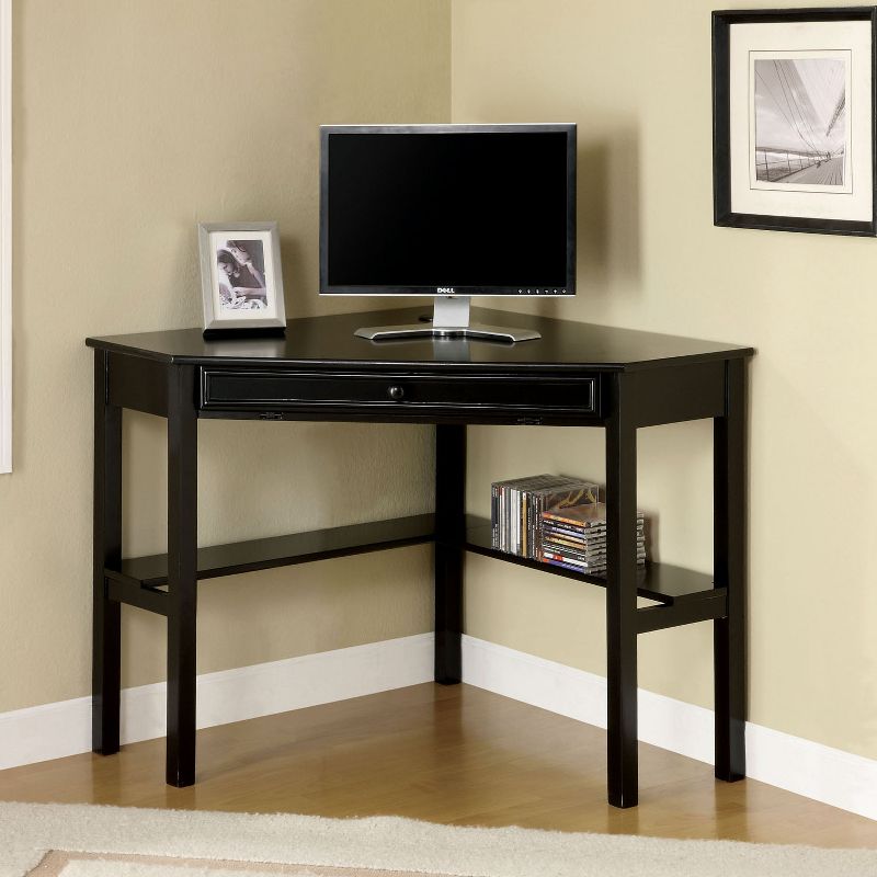 Erona Modern Corner Computer Desk Black - miBasics