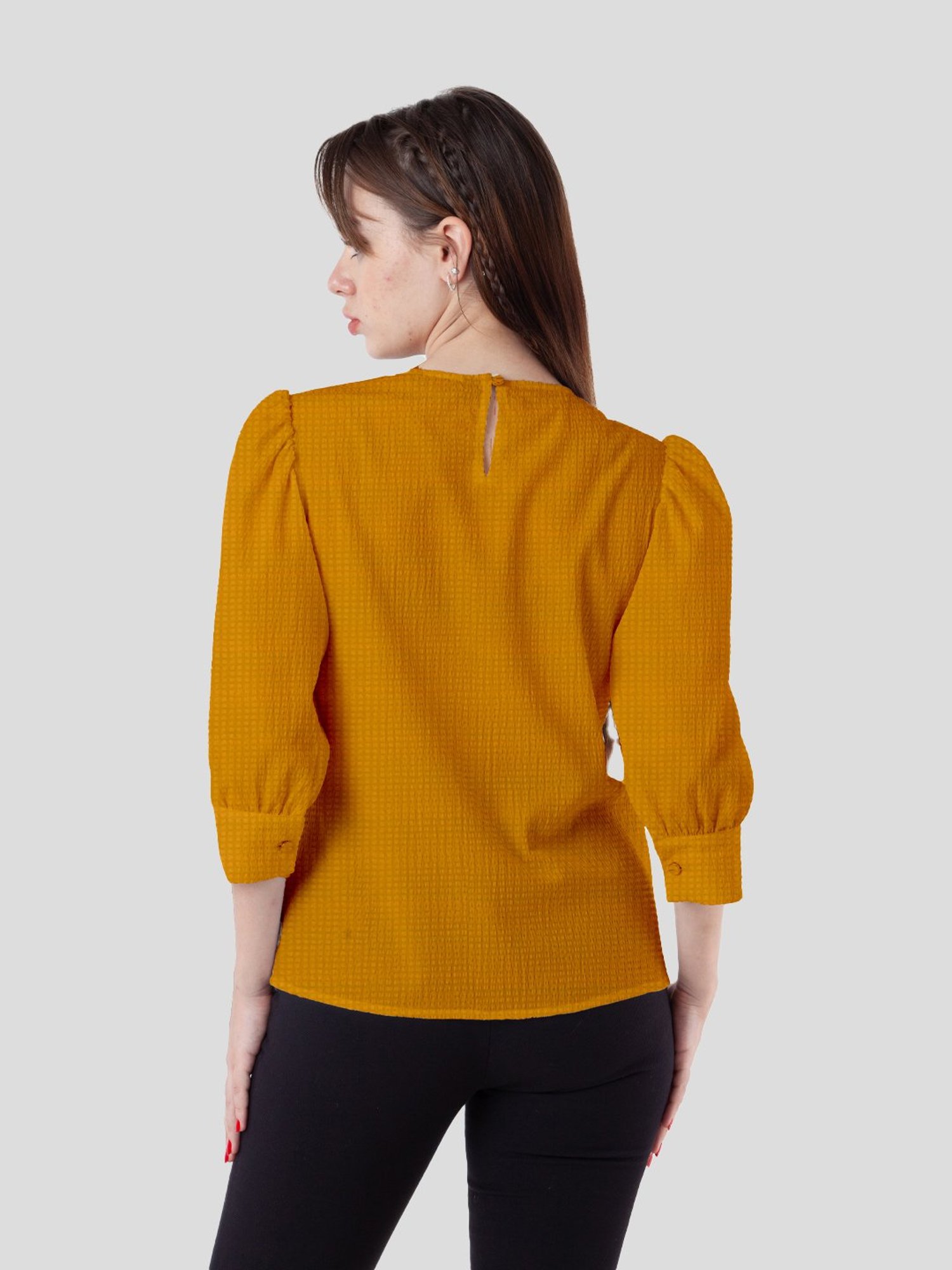 Zink London Mustard Textured Top