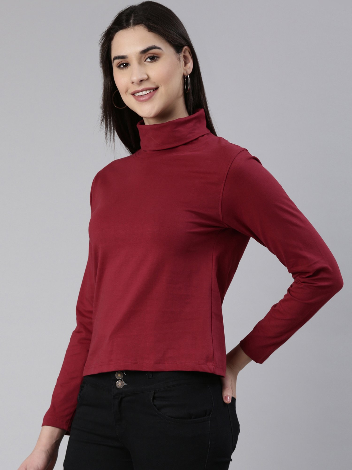 Kryptic Black & Maroon Cotton Regular Fit T-Shirt (Pack Of 2)