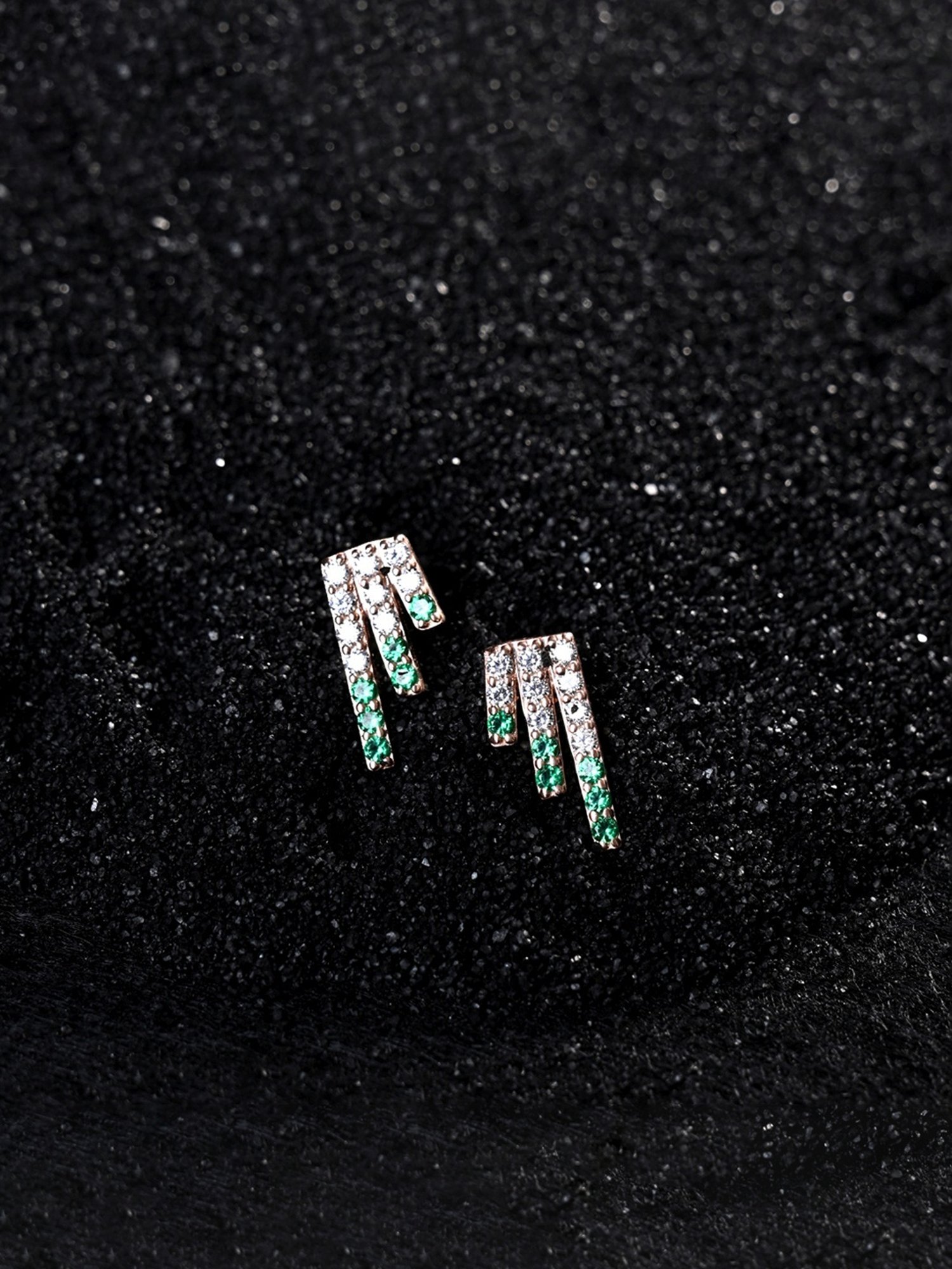 Clara 925 Silver Rose Gold-Plated Swiss Zirconia Blanca Stud Earrings